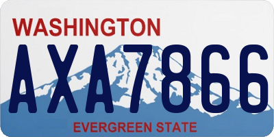 WA license plate AXA7866