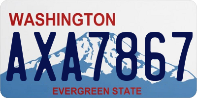 WA license plate AXA7867