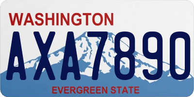 WA license plate AXA7890