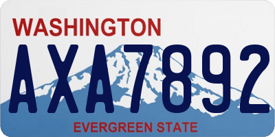 WA license plate AXA7892