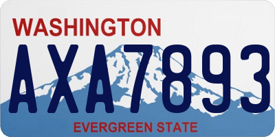 WA license plate AXA7893