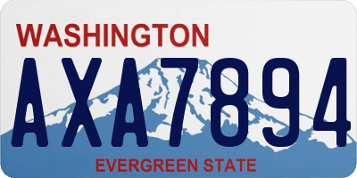 WA license plate AXA7894