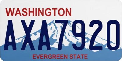 WA license plate AXA7920