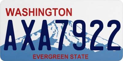 WA license plate AXA7922