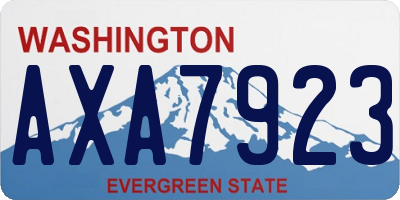 WA license plate AXA7923