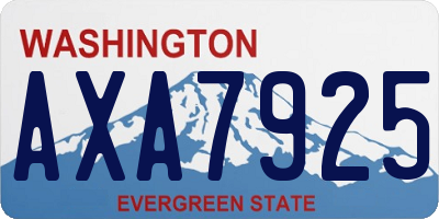 WA license plate AXA7925