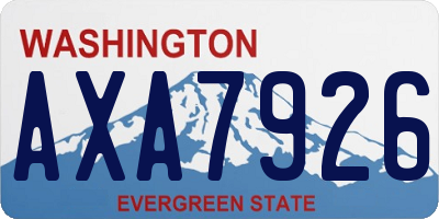 WA license plate AXA7926