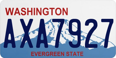 WA license plate AXA7927