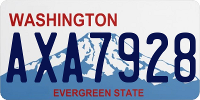 WA license plate AXA7928