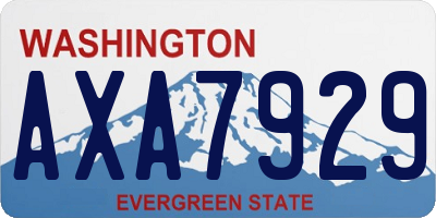 WA license plate AXA7929