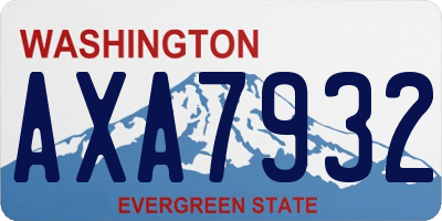 WA license plate AXA7932
