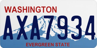 WA license plate AXA7934