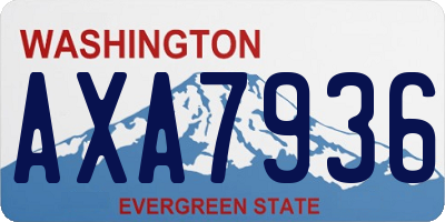 WA license plate AXA7936