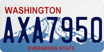 WA license plate AXA7950