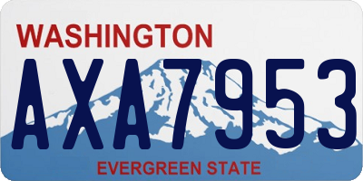 WA license plate AXA7953
