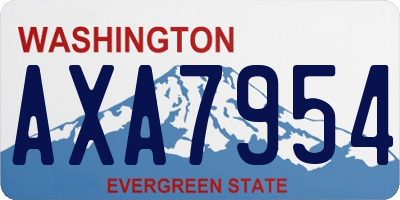 WA license plate AXA7954