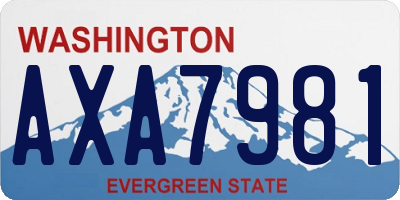 WA license plate AXA7981