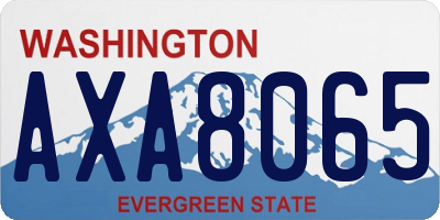 WA license plate AXA8065