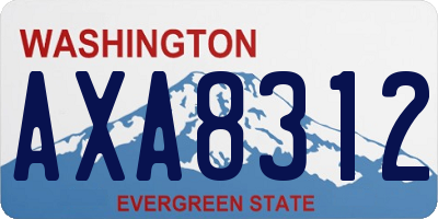 WA license plate AXA8312
