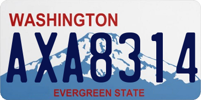 WA license plate AXA8314