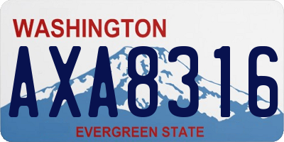 WA license plate AXA8316