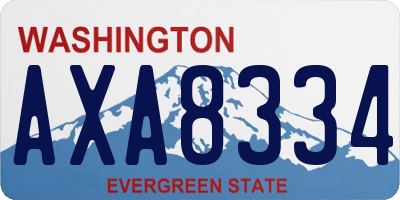 WA license plate AXA8334