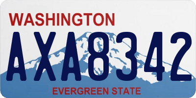 WA license plate AXA8342