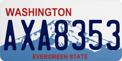 WA license plate AXA8353