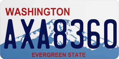 WA license plate AXA8360