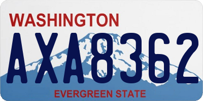 WA license plate AXA8362