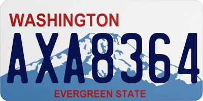 WA license plate AXA8364