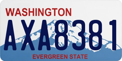 WA license plate AXA8381