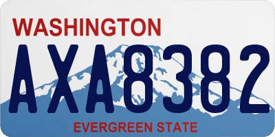 WA license plate AXA8382
