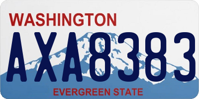WA license plate AXA8383