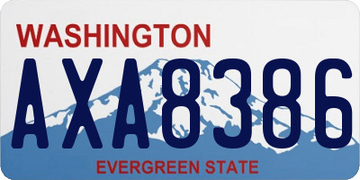 WA license plate AXA8386