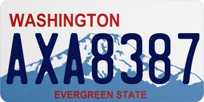 WA license plate AXA8387