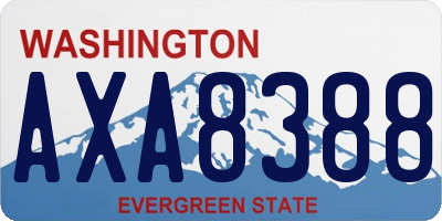 WA license plate AXA8388