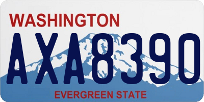 WA license plate AXA8390