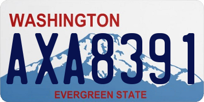WA license plate AXA8391