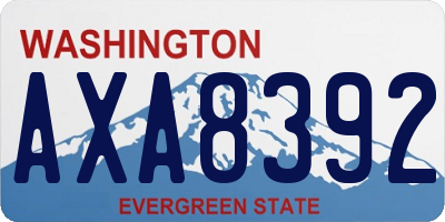 WA license plate AXA8392