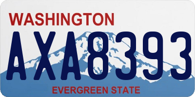 WA license plate AXA8393