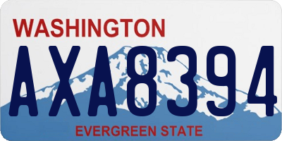 WA license plate AXA8394