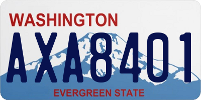 WA license plate AXA8401