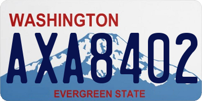 WA license plate AXA8402