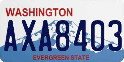 WA license plate AXA8403