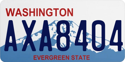 WA license plate AXA8404