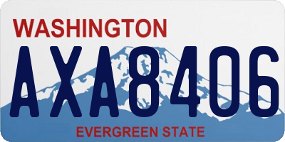 WA license plate AXA8406