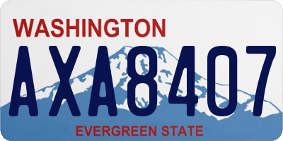 WA license plate AXA8407