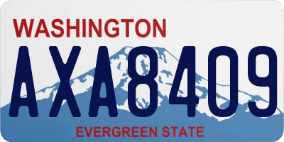 WA license plate AXA8409