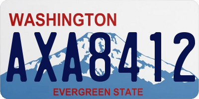 WA license plate AXA8412